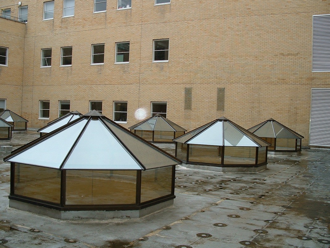 Commercial pyramid glass roof lanterns installed in London