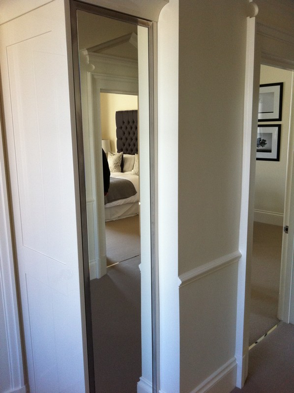 Full-length wardrobe mirror fitted in Shoreditch home