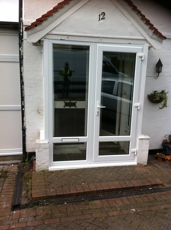 uPVC French doors fitted as front entrance in Shoreditch